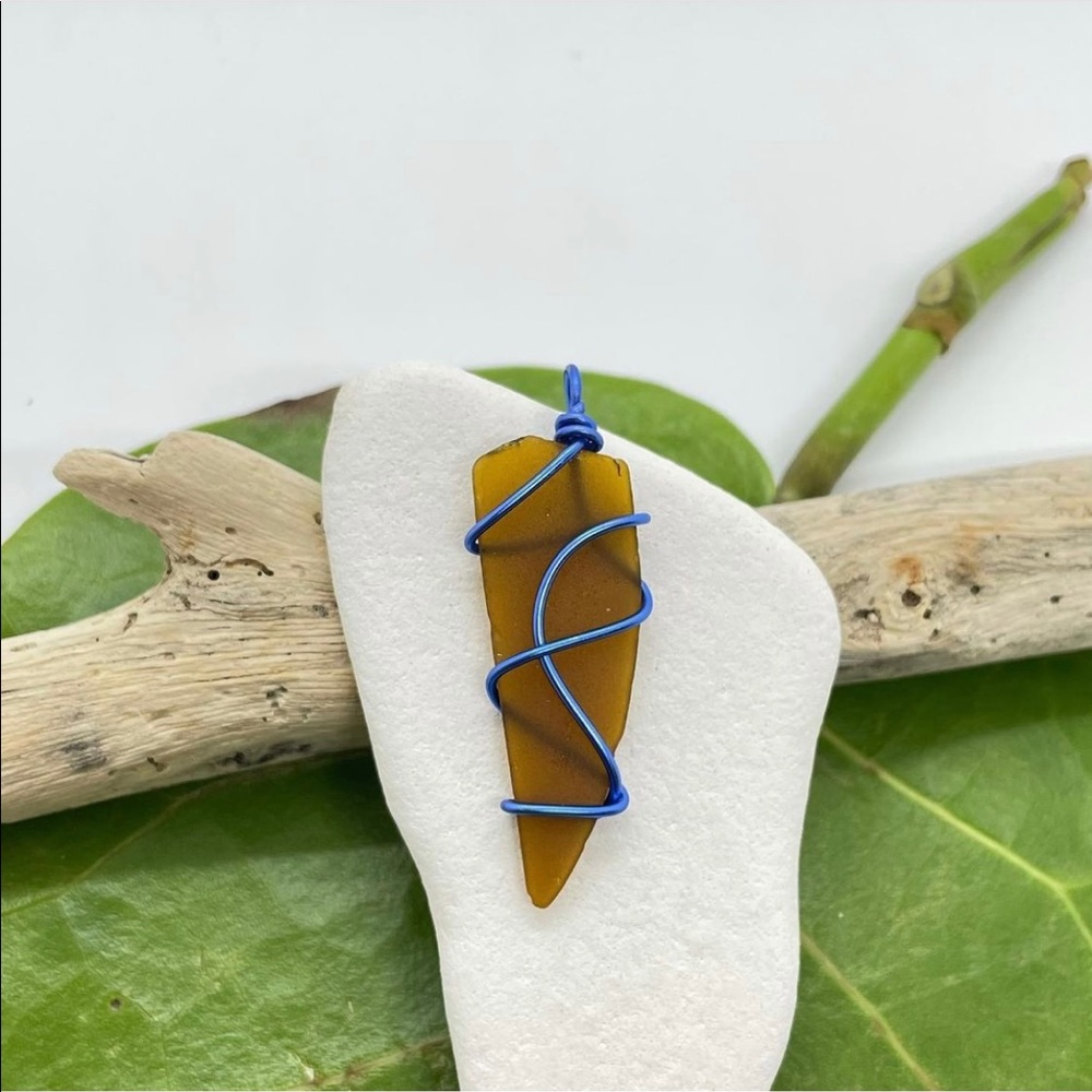 Brown seaglass pendant